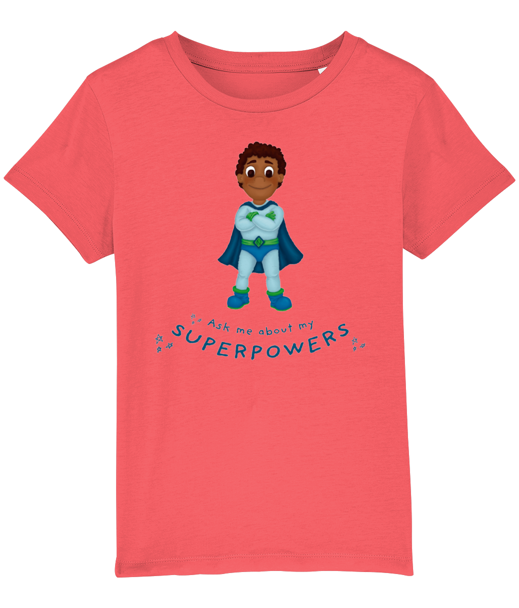 Kids Organic Super Hero T-Shirt - English Mika & Lolo